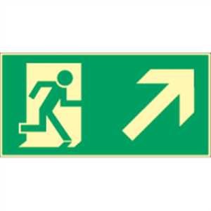 Rettungsweg rechts aufwärts