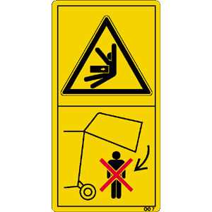 Nicht unter die angehobene Heckklappe treten, bevor die Sicherung angelegt ist!