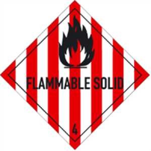 Entzündbare Feststoffe mit Text - FLAMMABLE SOLID