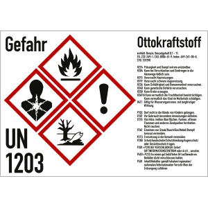 Gefahrstoffkennzeichnung Ottokraftstoff
