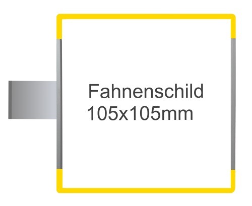 Fahnenschild Signcode gelb, papierflexibel