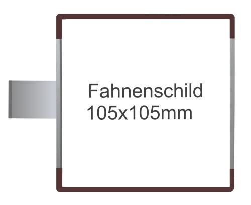 Fahnenschild Signcode braun, papierflexibel