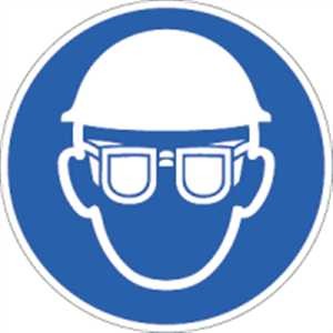 Augenschutz und Kopfschutz benutzen