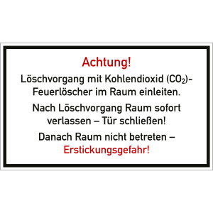 Löschvorgang mit CO2-Feuerlöscher im Raum einleiten.