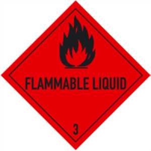 Entzündbare Flüssigkeiten mit Text - FLAMMABLE LIQUID