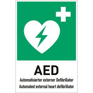 Automatisierter externer Defibrillator (AED) - Kombischild