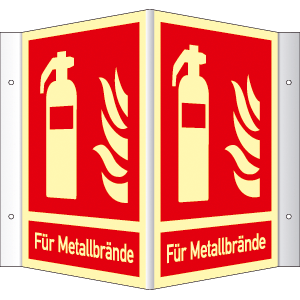 Winkelschild - Feuerlöscher für Metallbrände