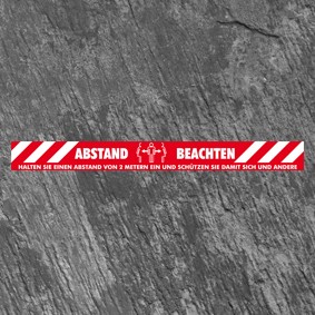 Rutschfester Bodenaufkleber "Abstand beachten"