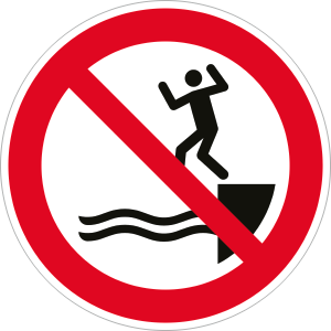 In das Wasser springen verboten