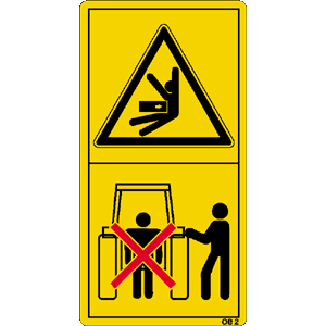 Bei Betätigung des Krafthebers außerhalb des Hubbereichs bleiben, Aufenthalt rechts