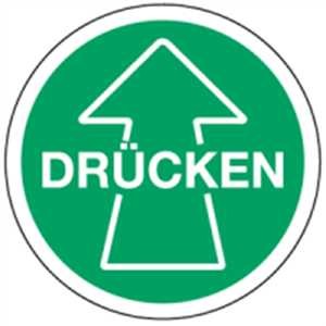 Türhinweis - DRÜCKEN