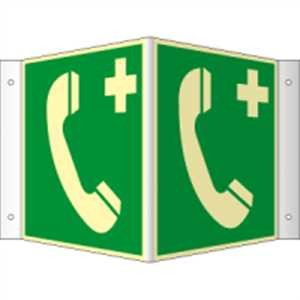 Winkelschild - Notruftelefon
