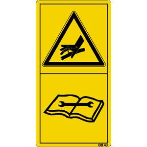 Vorsicht bei austretender Hochdruckflüssigkeit. Hinweis im technischen Handbuch beachten.