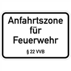 Anfahrzone für Feuerwehr §22 VVB