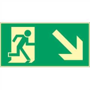 Rettungsweg rechts abwärts