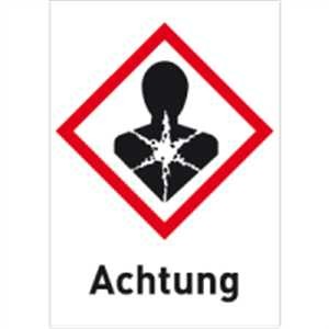 Gesundheitsschädlich mit Text - Achtung