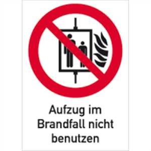 Aufzug im Brandfall nicht benutzen
