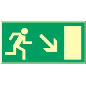 Rettungsweg rechts abwärts