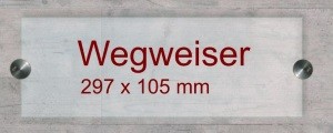 Wegweiser aus Einscheibensicherheitsglas 