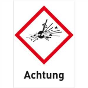 Explosionsgefährlich mit Text - Achtung