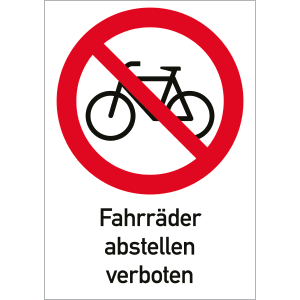 Fahrräder abstellen verboten