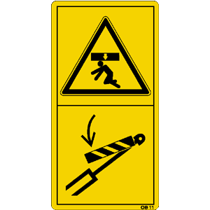 Der Aufenthalt im Gefahrenbereich ist nur bei geeigneter sicherheitsstütze zulässig