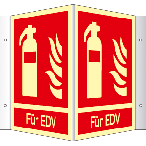 Winkelschild - Feuerlöscher für EDV