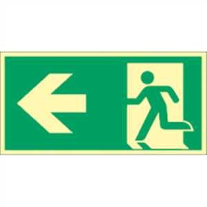 Notausgang (links) mit Pfeil links