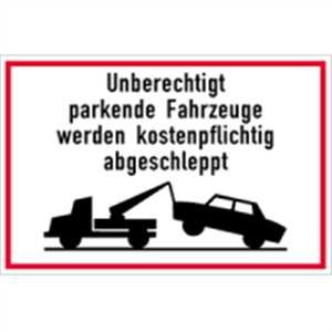 Unberechtigt parkende Fahrzeuge ...