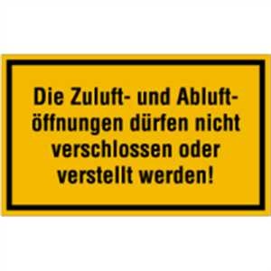 Zuluft- und Abluftöffnungen