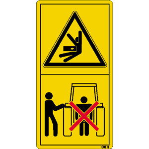 Bei Betätigung des Krafthebers außerhalb des Hubbereichs bleiben, Aufenthalt links