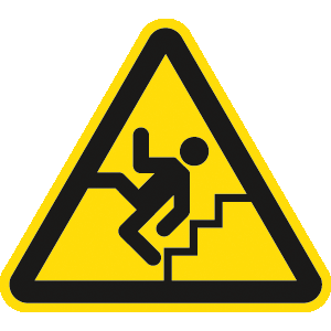 Warnung vor Treppe