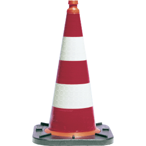 Reflex-Verkehrsleitkegel rot-weiss