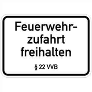 Feuerwehrzufahrt frei halten §22 VVB