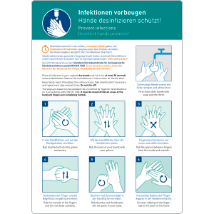 Infektionen vorbeugen, Hände desinfizieren schützt!