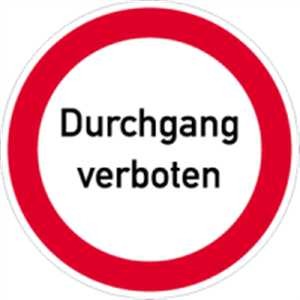 Durchgang verboten