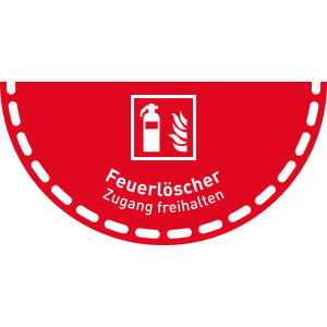 Fußbodenaufkleber (Halbkreis) - Feuerlöscher