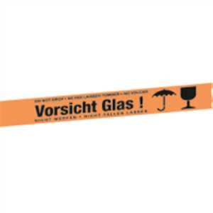 Packband signalorange - Vorsicht Glas