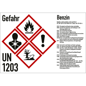 Gefahrstoffkennzeichnung Benzin