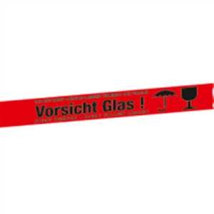 Packband rot - Vorsicht Glas