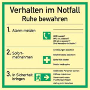 Verhalten im Notfall | Notfall | Sicherheitsaushänge | Sicherheit ...