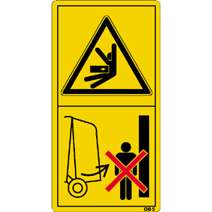 Während des Betriebes nicht im Schwenkbereich der Heckklappe aufhalten