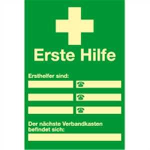 Ersthelfer Verzeichnis zur Selbstbeschriftung