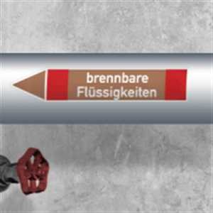 Rohrleitungsetikett Gruppe Brennbare Flüssigkeiten