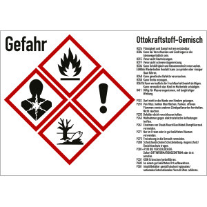 Gefahrstoffkennzeichnung Ottokraftstoff Gemisch