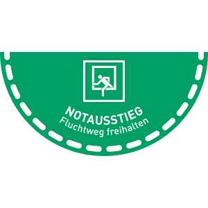 Fußbodenaufkleber (Halbkreis) - Notausstieg