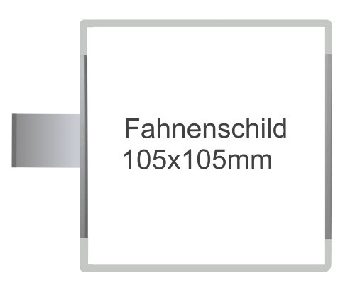 Fahnenschild Signcode grau, papierflexibel